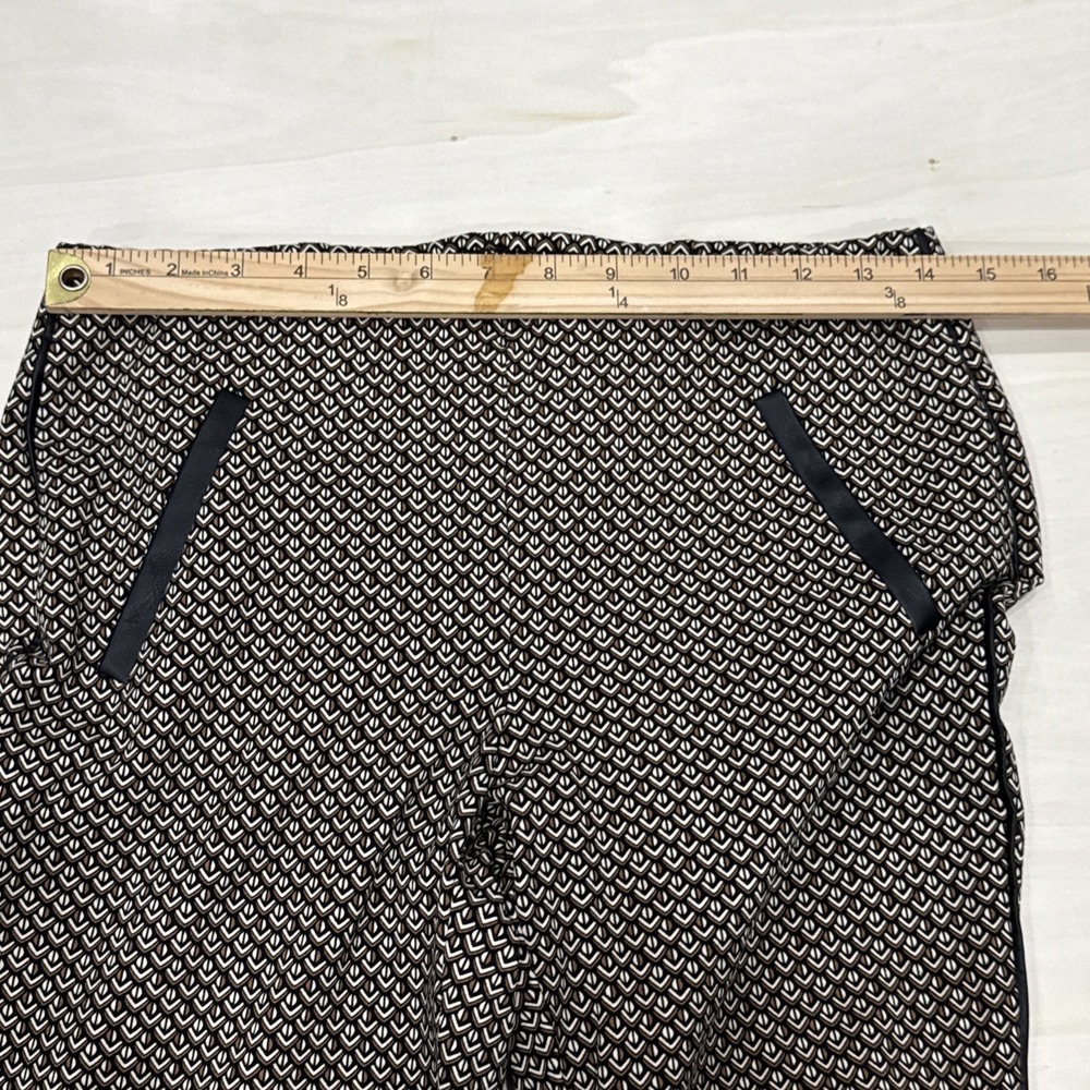 Chico's So Slimming Juliet Pants Prairie Geo Black Tan Faux Leather Size 0 US 4 - Picture 7 of 7